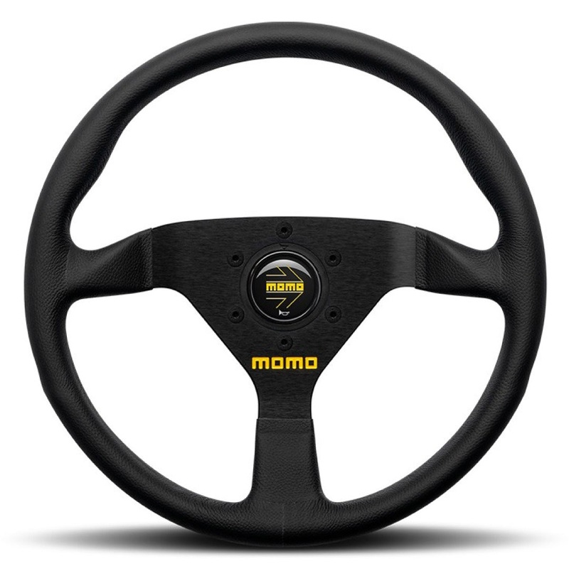 MOMO Mod. 78 Veloce Steering Wheel - Black Leather Black Spokes 320mm