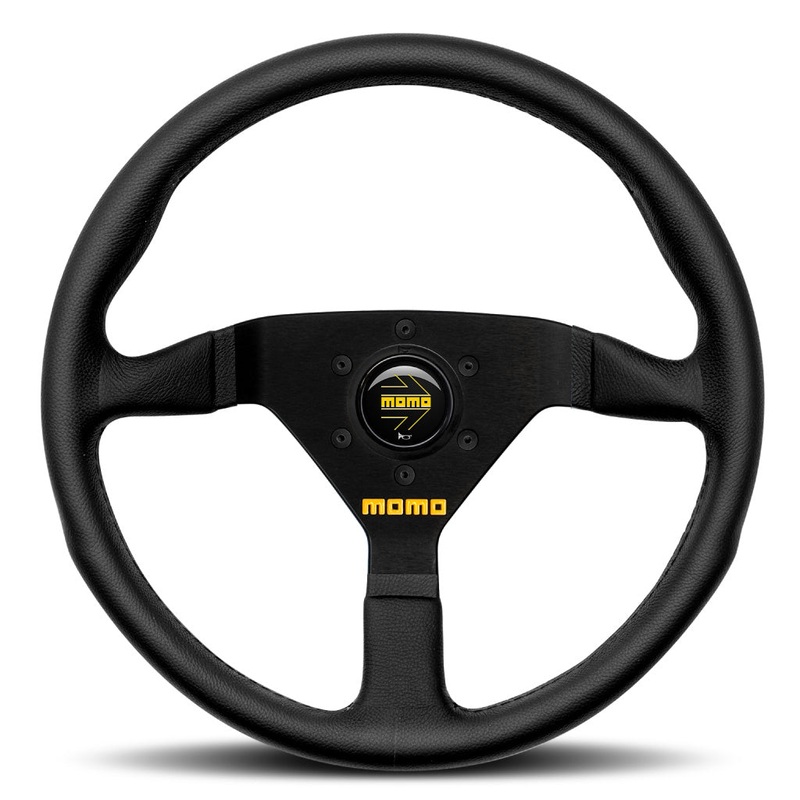 MOMO Mod. 78 Veloce Steering Wheel - Black Leather Black Spokes 350mm