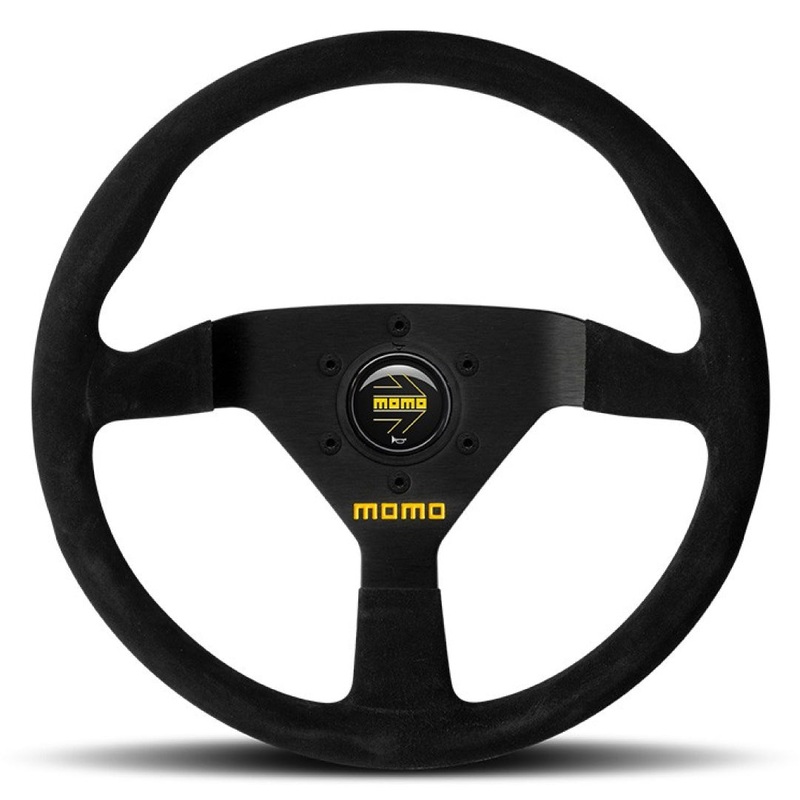 MOMO Mod. 78 Veloce Steering Wheel - Black Suede Black Spokes 320mm