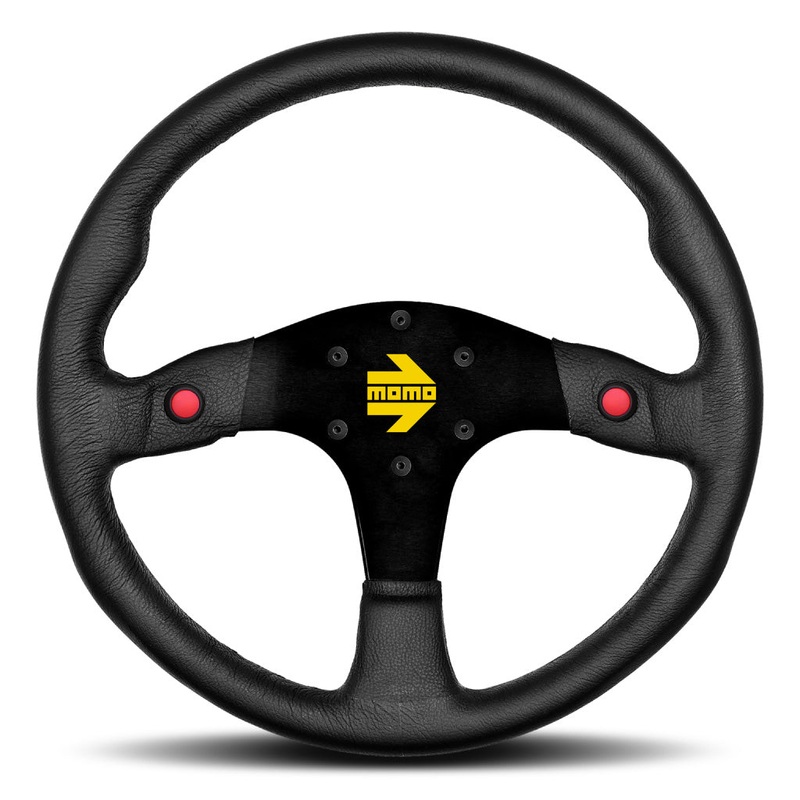 MOMO Mod. 80 Steering Wheel - Black Leather Black Spokes 350mm