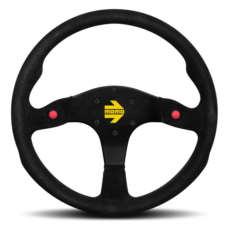 MOMO Mod. 80 Steering Wheel - Black Suede Black Spokes 350mm