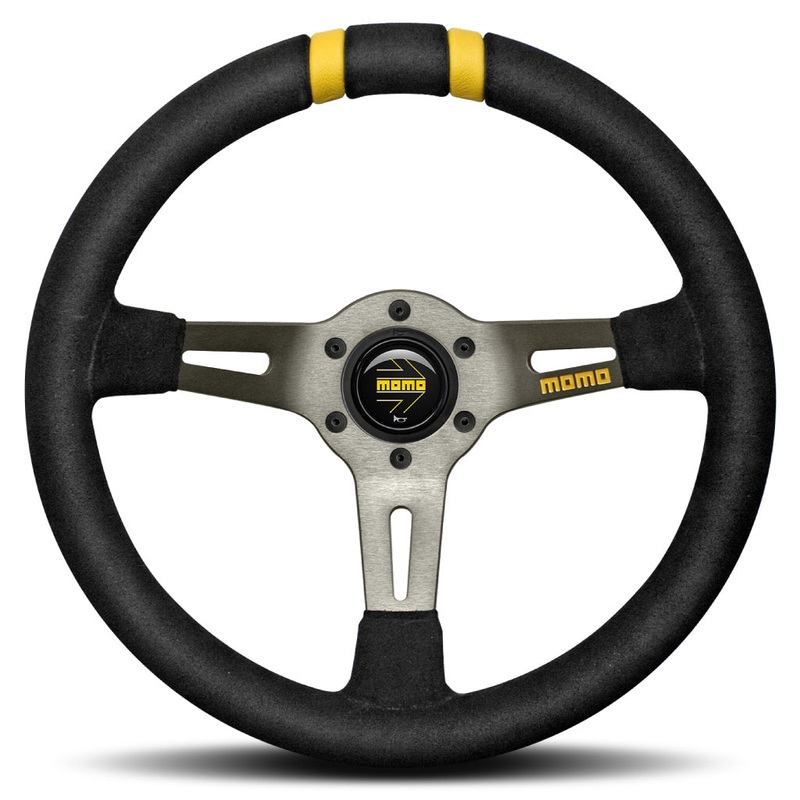 MOMO Mod. Drift Drifting Steering Wheel - Black Suede Anthracite Spokes 330mm