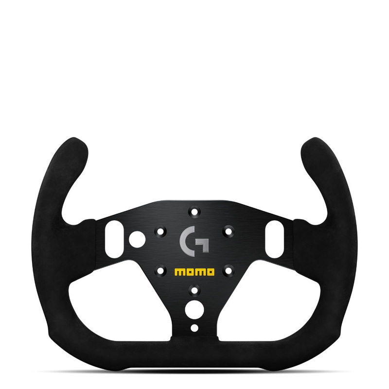 MOMO x Logitech Sim Racing SIM GT-Racer 290 Steering Wheel - Black Alcantara (Microfibre) Black Spokes 290mm