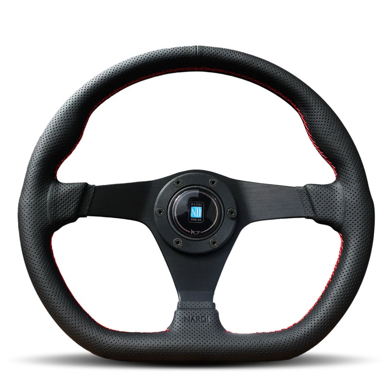 Nardi Gara Sport Steering Wheel - Black Airleather Black Spokes 350mm
