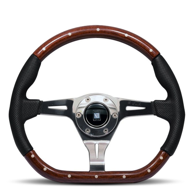 Nardi Kallista Steering Wheel - Airleather/Wood Polished Spokes 350mm