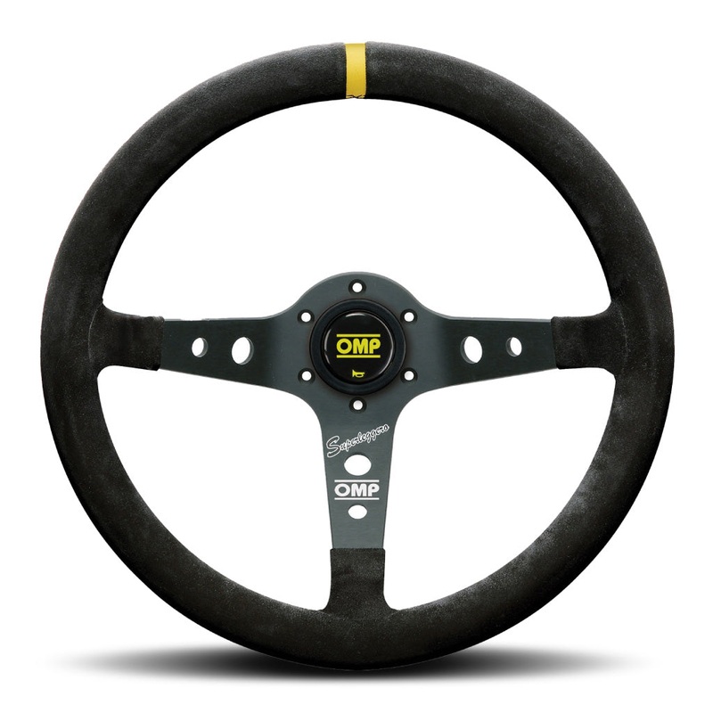 OMP Corsica Superleggero Steering Wheel - Black Suede Black Spokes 350mm