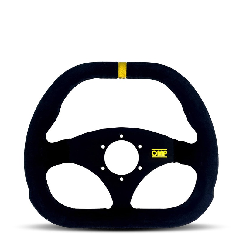 OMP Kubic Steering Wheel - Black Suede Black Spokes 310mm