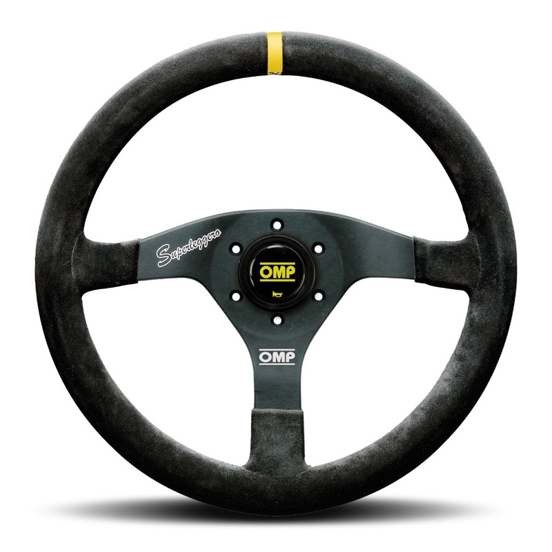 OMP Velocita Superleggero Steering Wheel - Black Suede Black Spokes 350mm