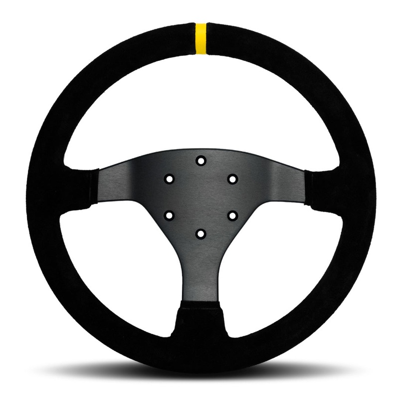 Porsche 911 GT3 Cup Steering Wheel Round - Black Suede Black Spokes 320mm