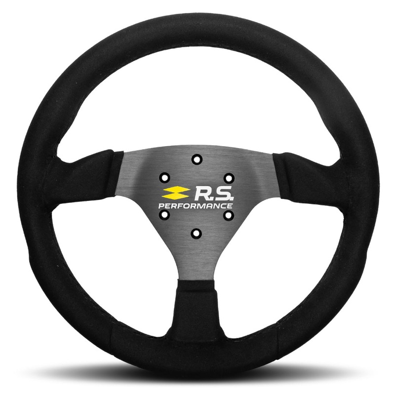 Renault Sport R.S. Performance Steering Wheel - Black Alcantara Black Spokes 330mm
