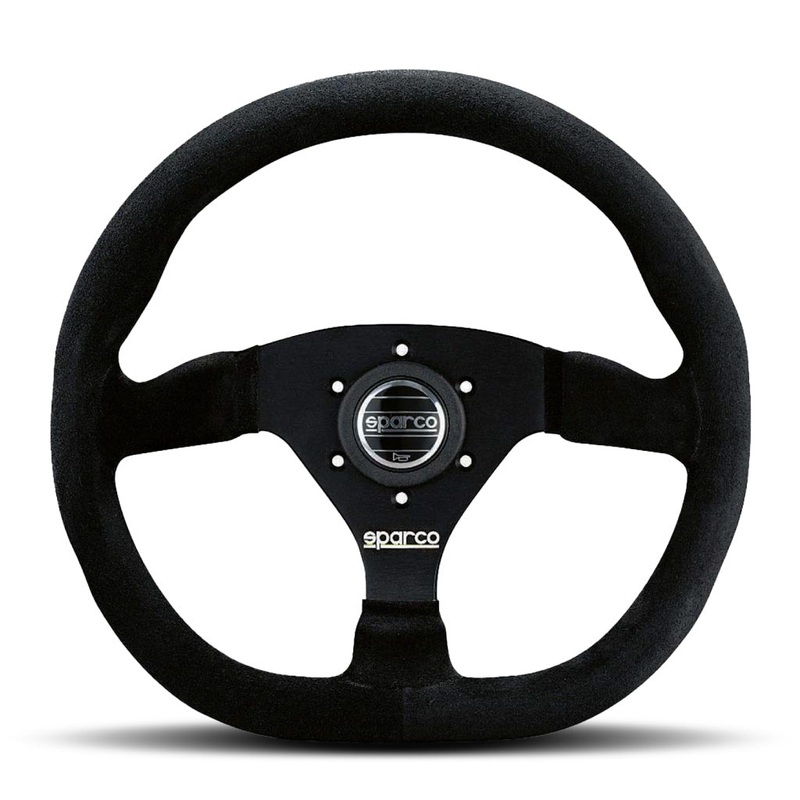 Sparco L360 Steering Wheel - Black Suede Black Spokes 330mm