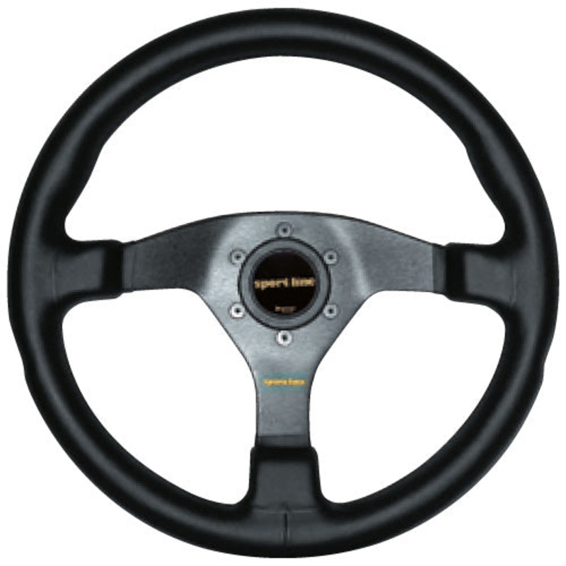 Sport Line Comfort Steering Wheel - Black Vinyl Black Spokes 330mm
