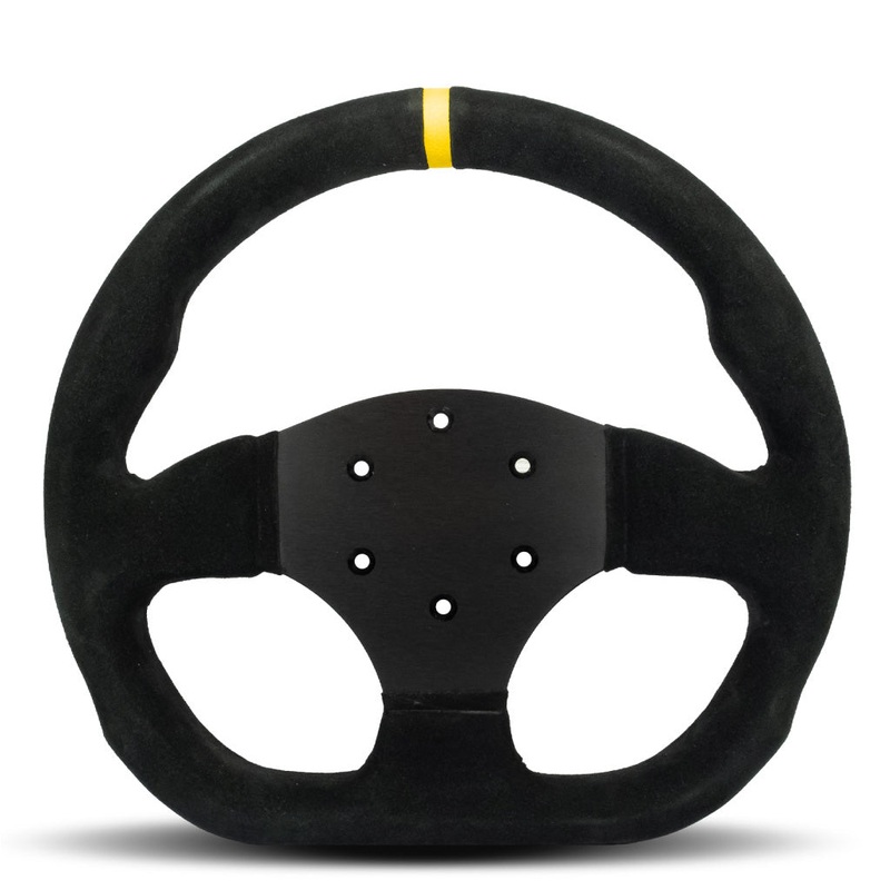 Sport Line Competition Steering Wheel - Black Suede Black Spokes 300mm