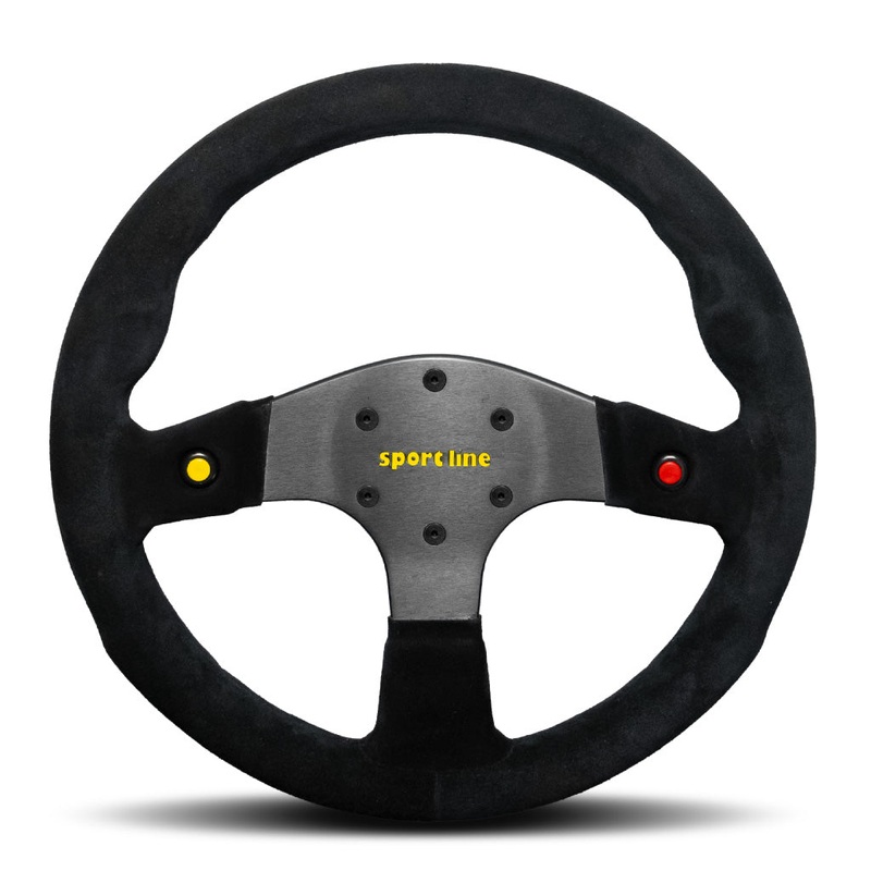 Sport Line Imola 2000 Steering Wheel - Black Suede Black Spokes 330mm