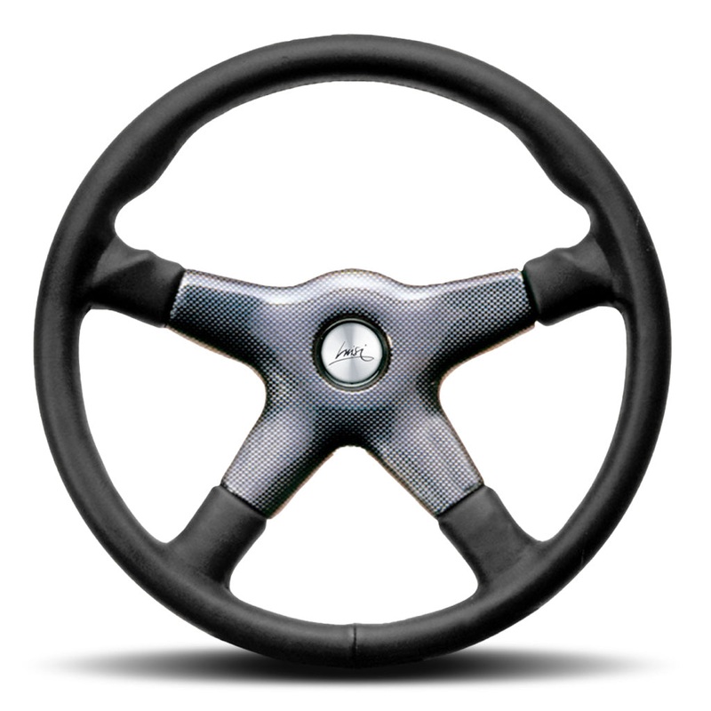 Luisi Giba 4 Elegant Steering Wheel - Black Leather With Carbon Look Centre Cover 365mm