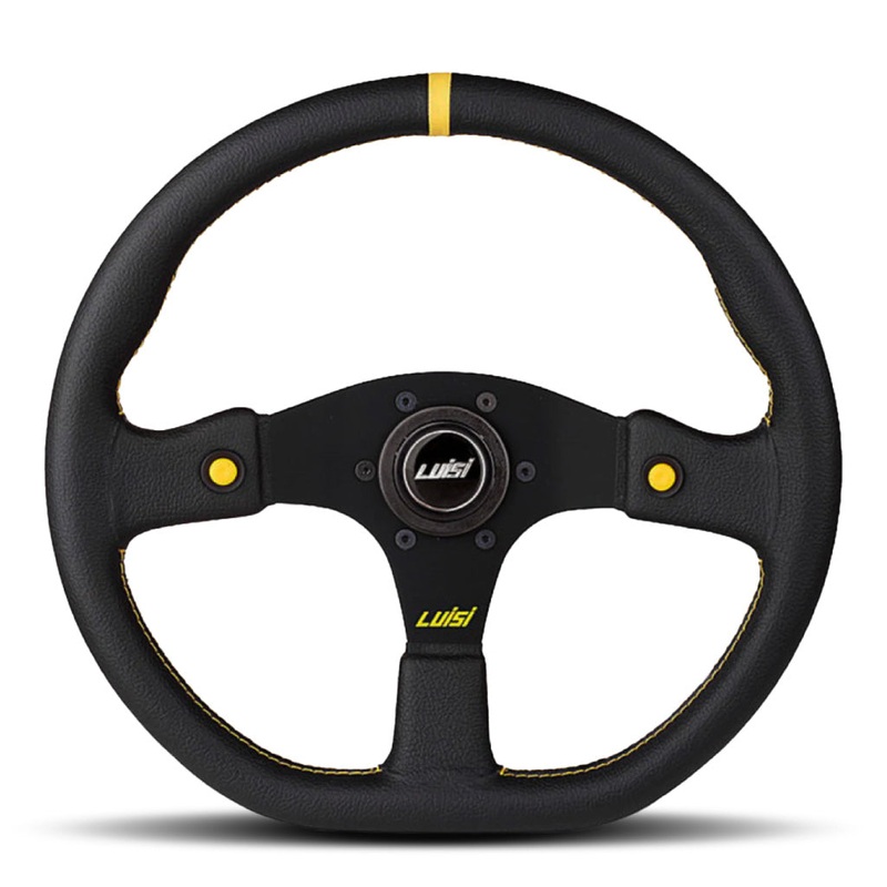 Luisi Stealth Corsa HP Steering Wheel - Black Leather Black Spokes 355mm