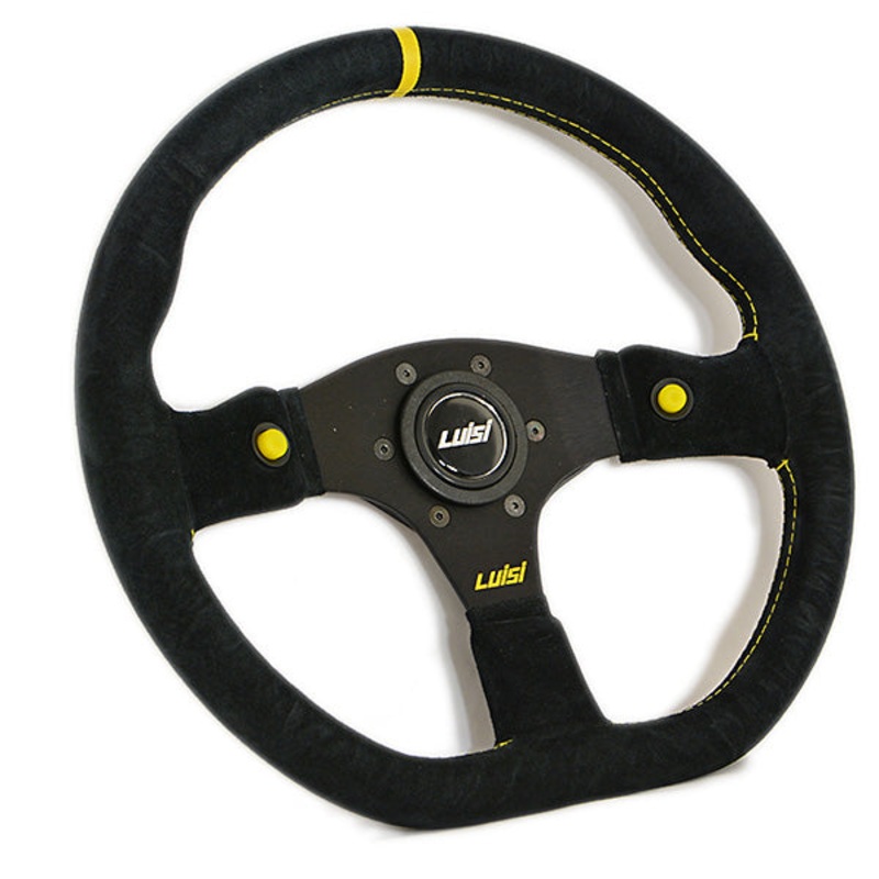 Luisi Stealth Corsa HP Steering Wheel - Black Shammy Leather Black Spokes 355mm