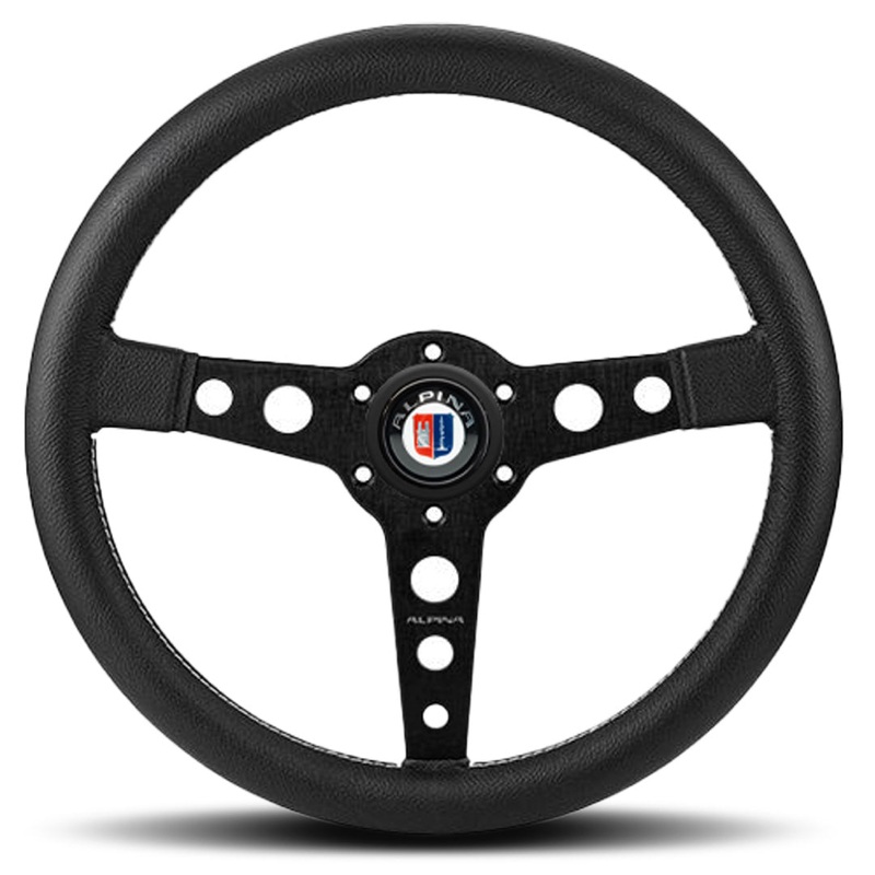 MOMO ALPINA Prototipo Steering Wheel - Black Leather Black Spokes 350mm