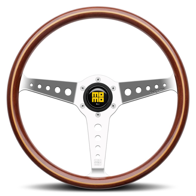 MOMO California Wood Steering Wheel - Mahogany Wood Polished Spokes 360mm
