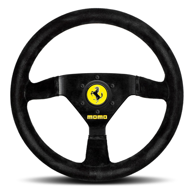 MOMO Ferrari F40 GT Steering Wheel - Black Suede Black Spokes 350mm