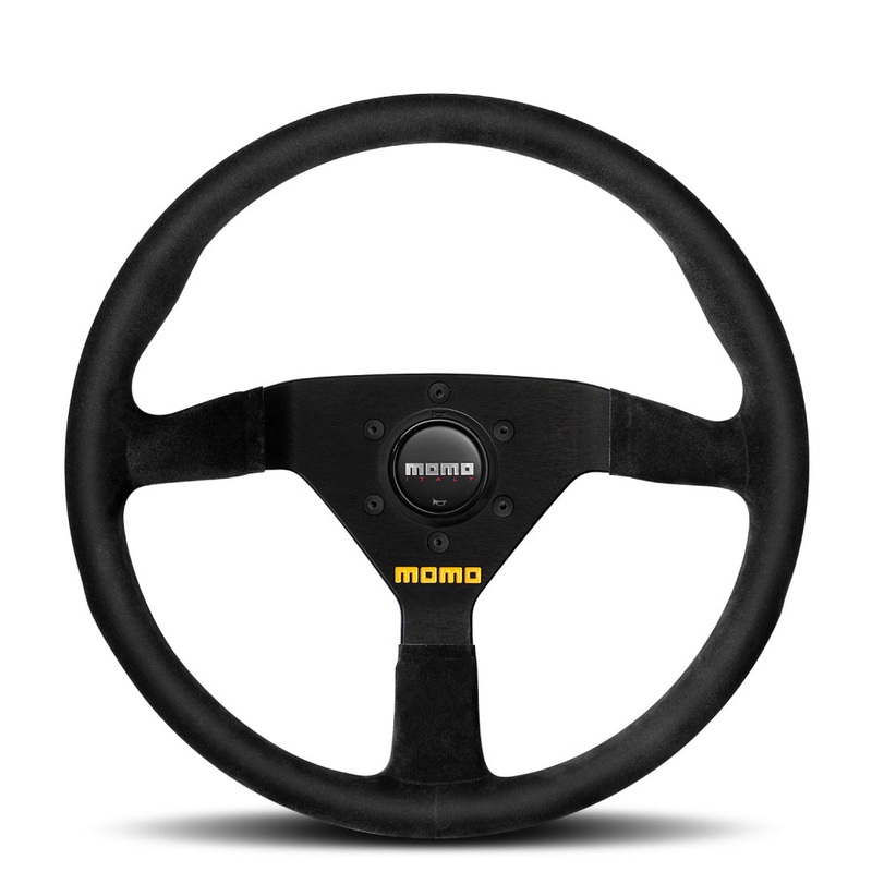 MOMO Mod. 78 Veloce Steering Wheel - Black Suede Black Spokes 320mm - NOS