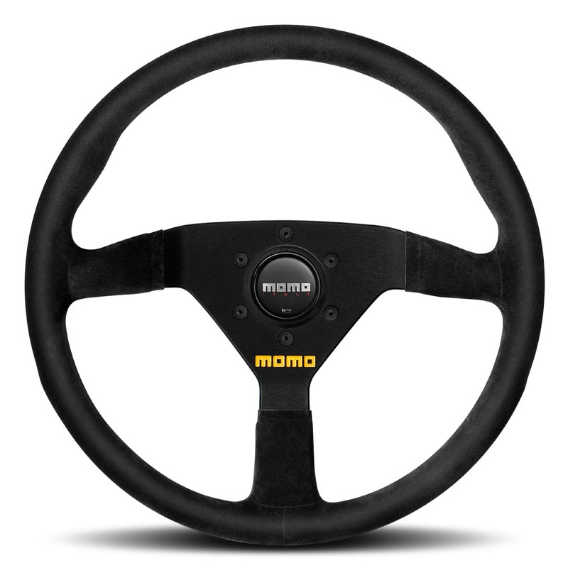 MOMO Mod. 78 Veloce Steering Wheel - Black Suede Black Spokes 350mm - NOS
