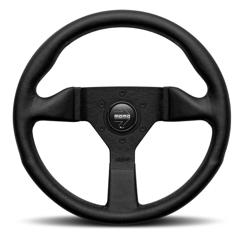 MOMO Montecarlo Steering Wheel - Black Leather Black Spokes 320mm