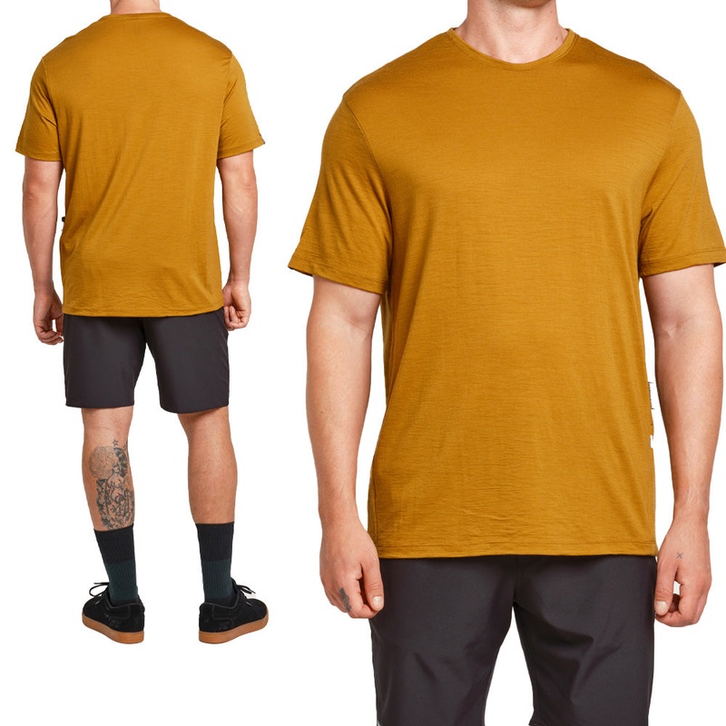 Norman MTB Men's Marino-Edge Short Sleeve Tech Tee - M - Mustard