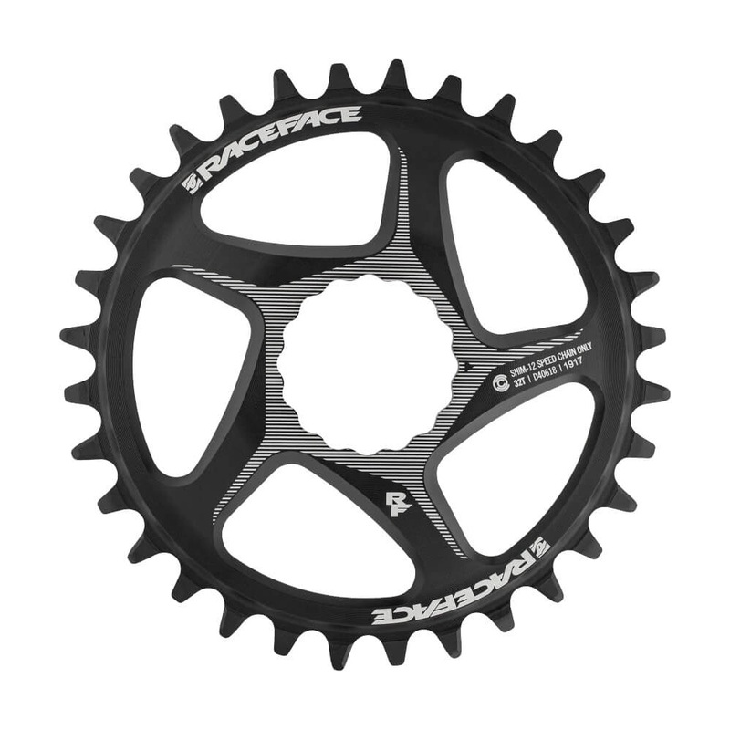 Race Face Cinch Direct Mount Narrow-Wide Chainring - Race Face - Easton Cinch Direct Mount - 6.5-0mm Flip - Round - Black - Alloy - 9-12 Speed - 34T