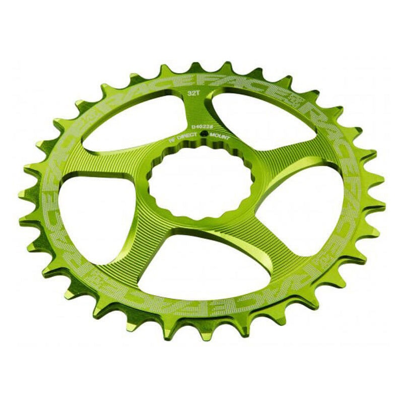 Race Face Cinch Direct Mount Narrow-Wide Chainring - Race Face - Easton Cinch Direct Mount - 6.5-0mm Flip - Round - Green - Alloy - 9-12 Speed - 32T