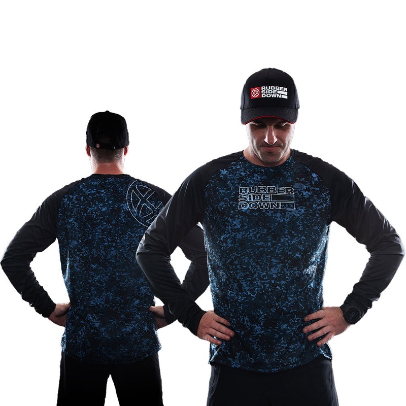 Rubber Side Down His Vapor Long Sleeve Jersey - L - Slate Camo