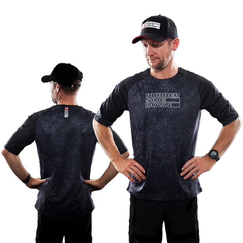 Rubber Side Down His Vapor Short Sleeve Jersey - L - Black Haze