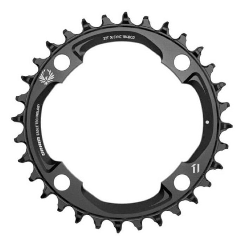 SRAM X-SYNC 2 12 Speed 104 BCD Chainring - 104 BCD - Round - Black - 32T