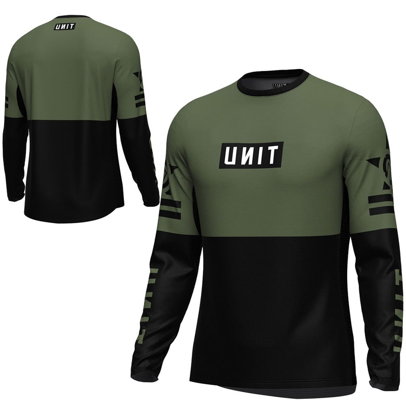 Unit Dual Mens Long Sleeve Jersey - M - Military